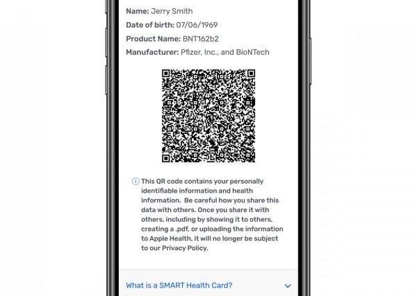 COVID-19 vaccination record on the Express Scripts® mobile app